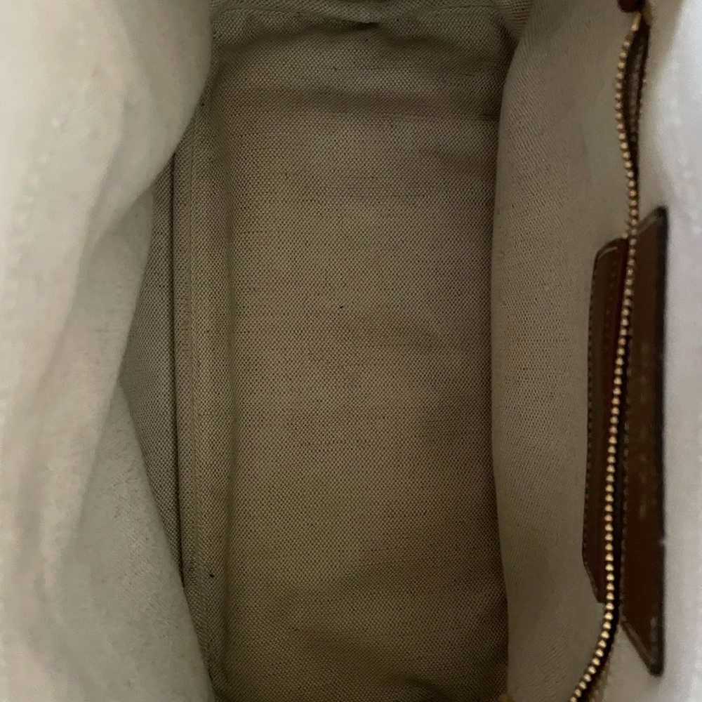 Prada Vitello Mistolino Cream and Brown Tote Bag with Iconic Logo - Picture 7 of 7